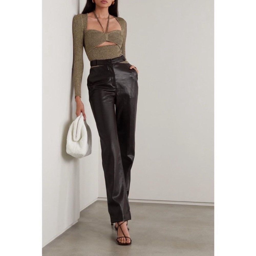 NEW Jonathan Simkhai Amelia Faux Leather Cutout Pants